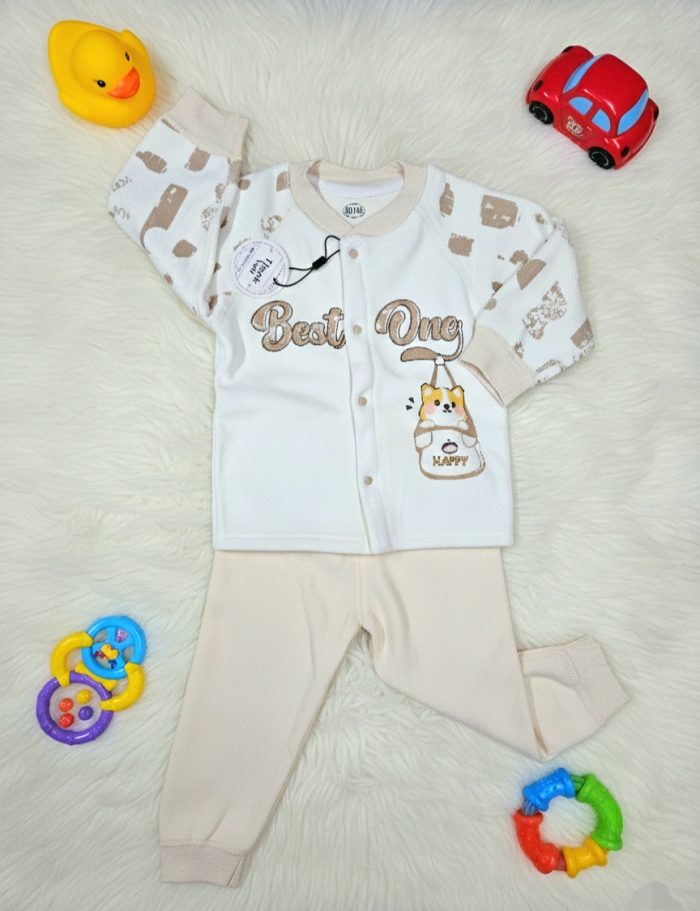Premium Printed Shirt & Pant Set for Boys - Comfortable Outfit (Brown & Blue) - Image 2
